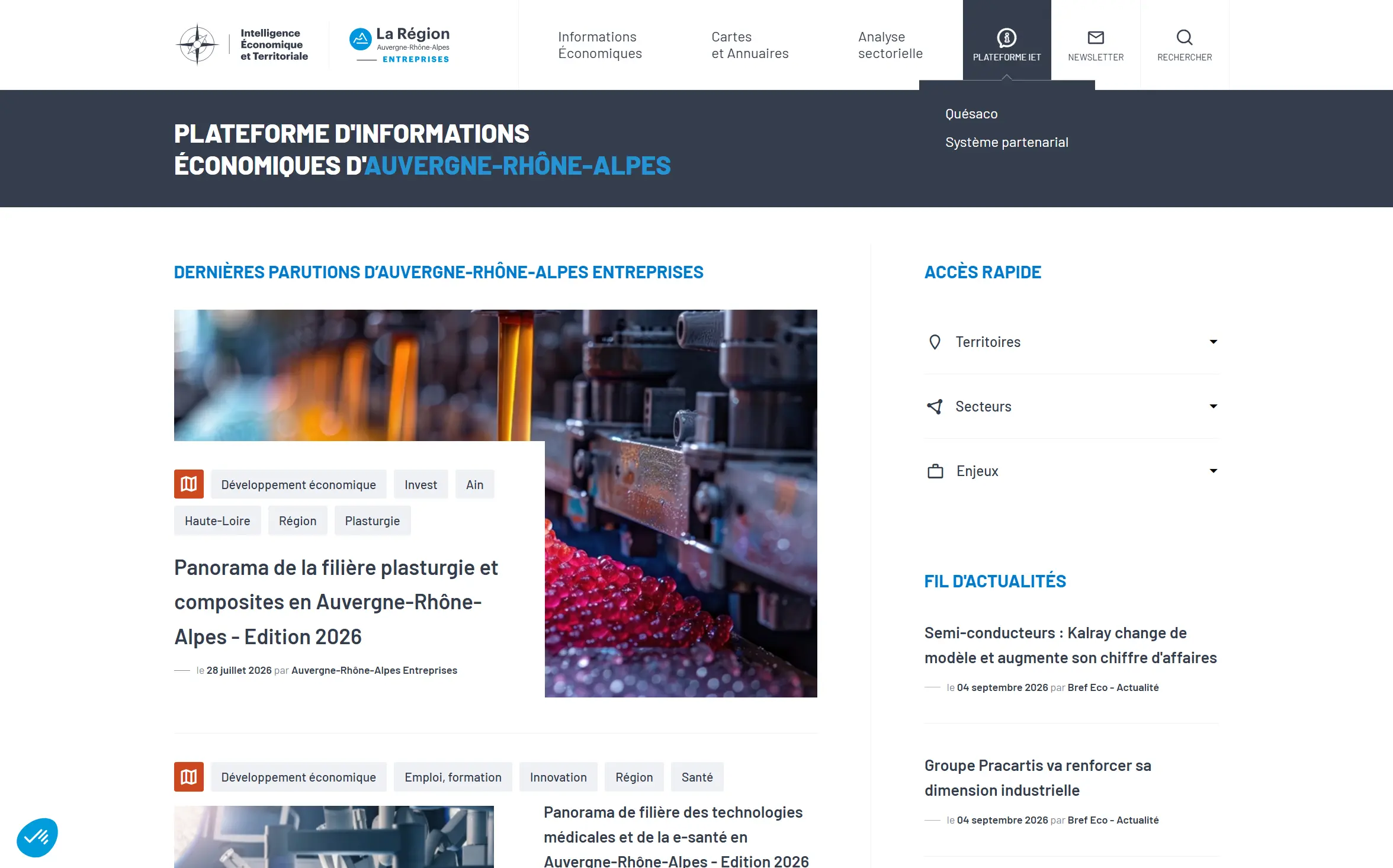 Aperçu du site Plateforme IET