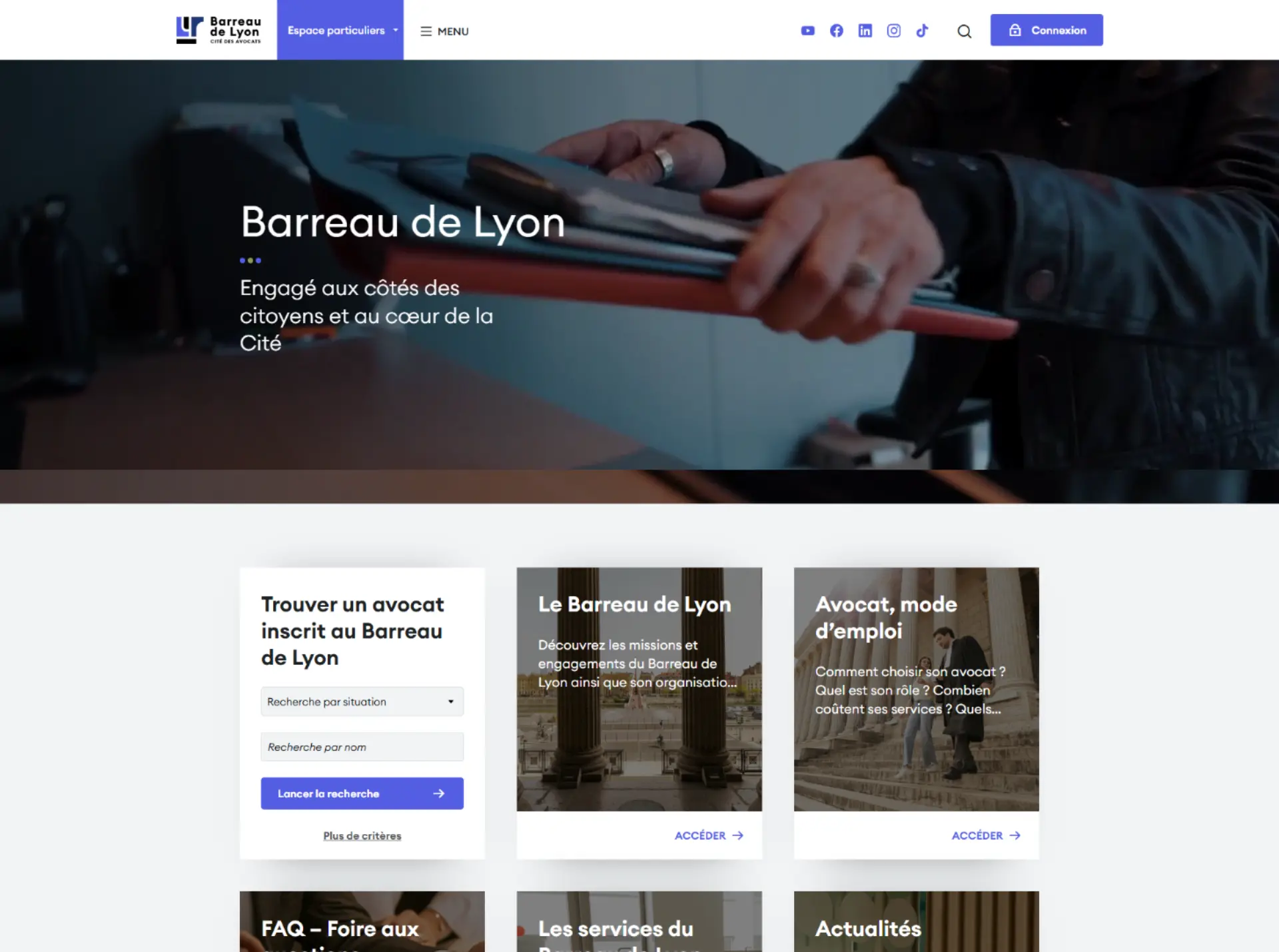 Aperçu du site Barreau de Lyon