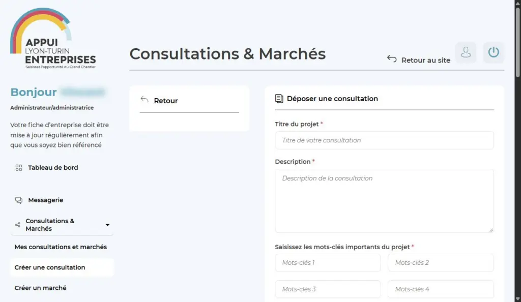 Dépôt d’une consultation
