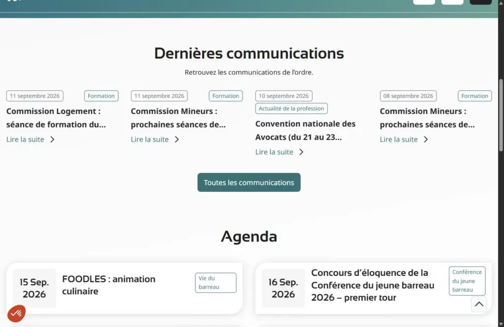 Communications et agenda