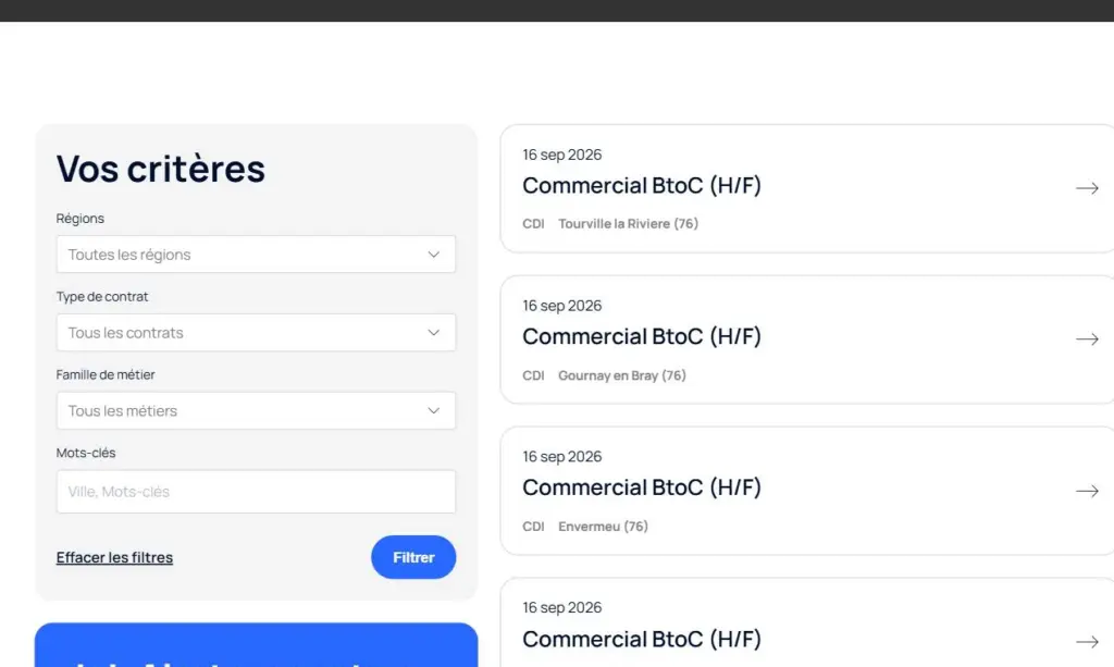 Moteur d'offres d'emploi