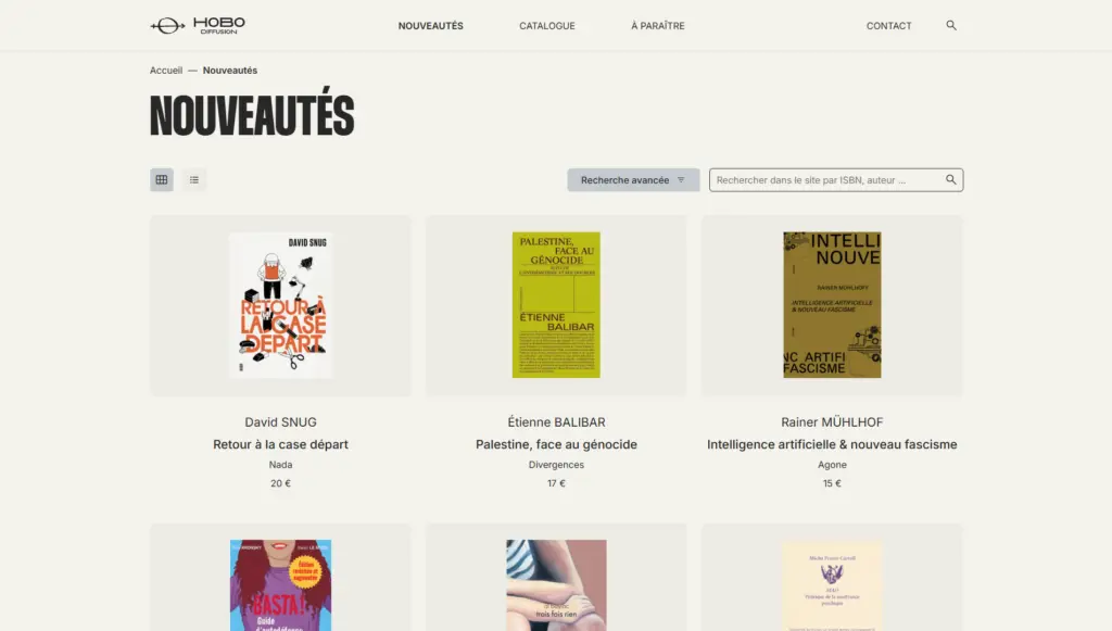 Catalogue nouveautés