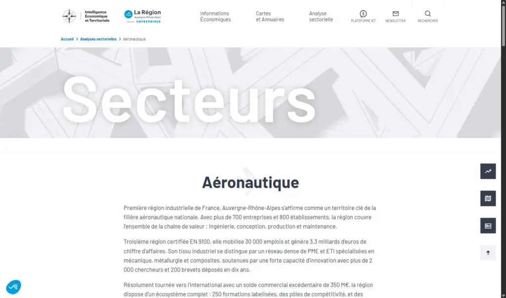 Pages secteurs