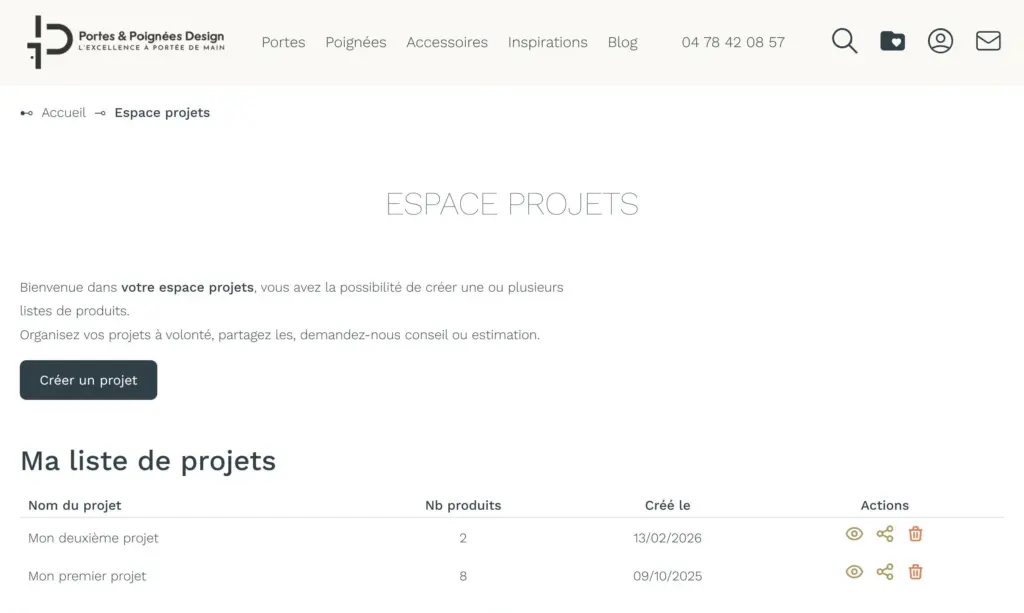 Espace projets