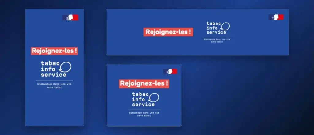 Trois formats d’une vague Tabac info service pour Santé Publique France